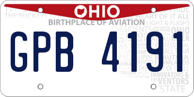 OH license plate GPB4191