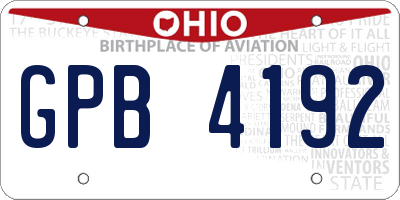 OH license plate GPB4192