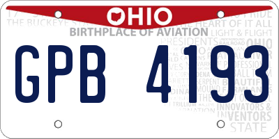 OH license plate GPB4193