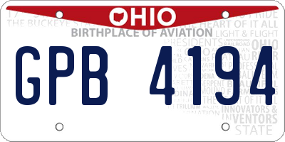 OH license plate GPB4194