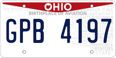 OH license plate GPB4197