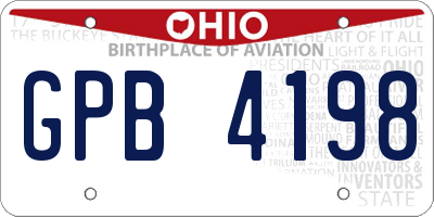 OH license plate GPB4198