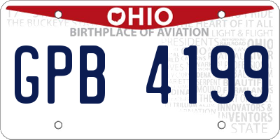 OH license plate GPB4199