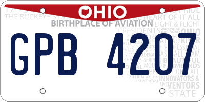 OH license plate GPB4207