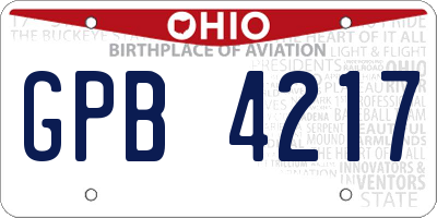 OH license plate GPB4217