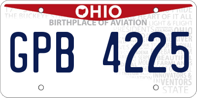 OH license plate GPB4225