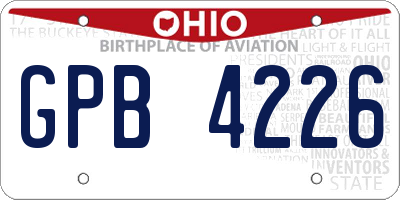 OH license plate GPB4226