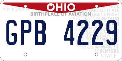 OH license plate GPB4229