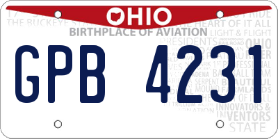 OH license plate GPB4231