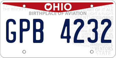 OH license plate GPB4232