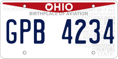 OH license plate GPB4234
