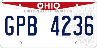 OH license plate GPB4236