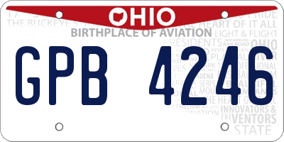 OH license plate GPB4246