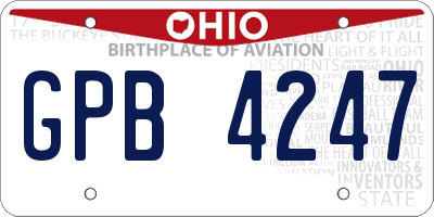 OH license plate GPB4247