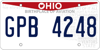 OH license plate GPB4248