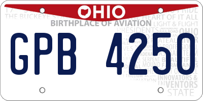 OH license plate GPB4250