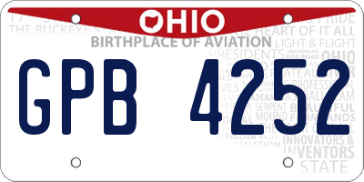 OH license plate GPB4252