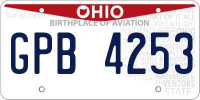 OH license plate GPB4253