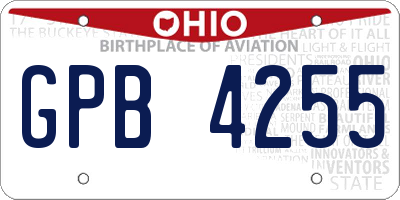 OH license plate GPB4255