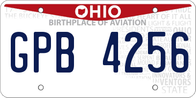 OH license plate GPB4256