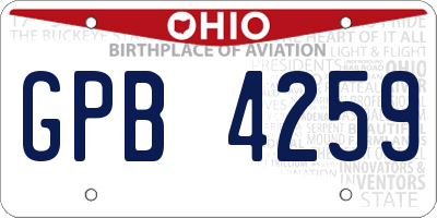 OH license plate GPB4259
