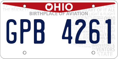 OH license plate GPB4261