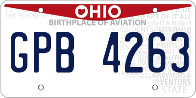 OH license plate GPB4263