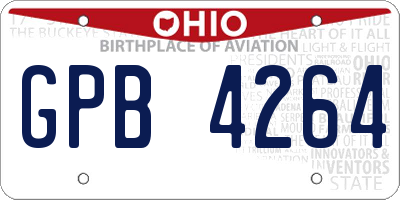 OH license plate GPB4264