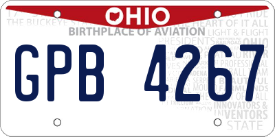 OH license plate GPB4267