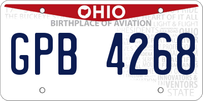 OH license plate GPB4268