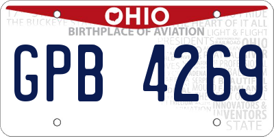 OH license plate GPB4269