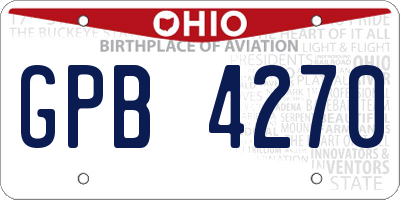 OH license plate GPB4270