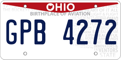 OH license plate GPB4272