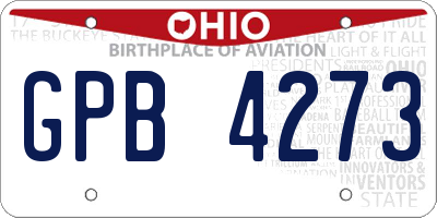 OH license plate GPB4273