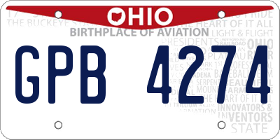 OH license plate GPB4274