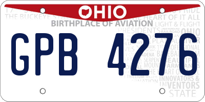 OH license plate GPB4276