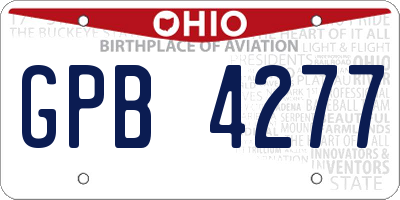 OH license plate GPB4277