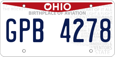 OH license plate GPB4278