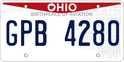 OH license plate GPB4280