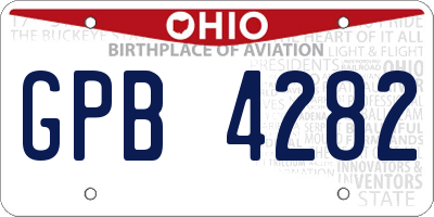 OH license plate GPB4282