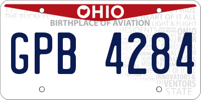 OH license plate GPB4284