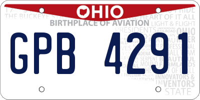 OH license plate GPB4291