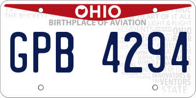 OH license plate GPB4294