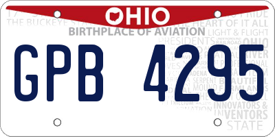 OH license plate GPB4295