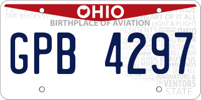 OH license plate GPB4297