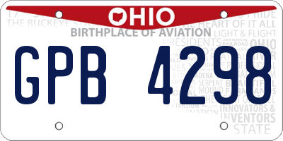OH license plate GPB4298