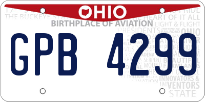 OH license plate GPB4299