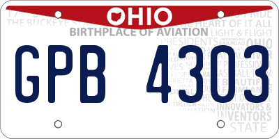 OH license plate GPB4303