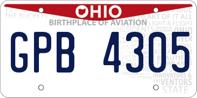 OH license plate GPB4305
