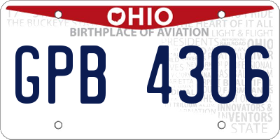 OH license plate GPB4306